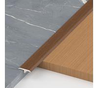 T Molding Floor Transition Strip丨for Joining Floor Gaps Wood Grain Design(3pcs*100cm) Wood Laminate Vinyl Tile Floors Seams Gaps Cover Rubber Divider Strips(Dark Brown,W 2cm)