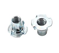 T-Nut,Four Pronged Tee Nuts M4 M5 M6 M8 M10 M12 Thicken Steel Four Claws Speaker Nut Blind Pronged Insert Tee T Nut Furniture Nut(10pcs M8x12mm)