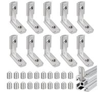 T-Nut Inner Angle, L-Shape Brackets Inner Corner Connector, Aluminium Profile 2020 Groove 6 M5 Inner Angle, Zinc Alloy Brackets 90° L-Shape Angle Angle with 40 Screws, for Connecting Various Profiles,