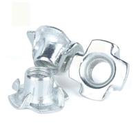 T Nuts 5/10/20/50PCS M3 M4 M5 M6 M8 M10 M12 Zinc Plated Four Claws Nut Speaker T-nut Blind Pronged Insert Tee Furniture Hardware For Wood Furniture(10PCS,M6)
