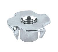 T-Nuts M10 (Pack of 50) Bolt Dropper Tee Claw Insert Nut 4-Pronged Alloy Steel Zinc Plated 4-Pin for Wood Woodworking Furniture Rock Climbing Holds Cabinets DIN1624 (13mm x 25mm)