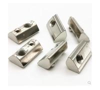 T Nuts Sliding, T Spring Nut Half Round Elasticity for 2020 3030 4040 4545 Aluminum Profile(20-M6-20PCS)