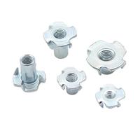 T-Nuts, Thickened Steel Four Claws Square Nut Hanger Bolt M4 M5 M6 M8 M10M12 Blind Pronged Insert For Wood Furniture Height 8-17mm(M8x16mm)