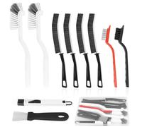 T Outdoors Crevice Cleaning Brush Set, 10 Pcs Hard Bristle Grout Brush with Integrated Cleaning Scraper, Multifunctional Gap Cleaning Tool for Tile Joints, Window Tracks, Bathroom, Kitchen, Sink