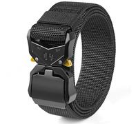 T Outdoors Mens Tactical Belt, Military Style Safety Utility Belt, Heavy Duty Nylon Canvas Waist Belt with QuickQuick Release Belt for Work Outdoor Sports Camping Hunting Army Policemen(53 inch)