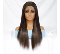 T-Part Synthetic Lace Front Wigs Long Straight Highlight 13X4x1 Lace Wig Blonde Heat Resistant Wig With Baby Hair