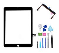 T Phael Black Digitizer Repair Kit for iPad 9.7" 2018 iPad 6 6th Gen A1893 A1954 Touch Screen Digitizer Replacement (Without Home Button) +Pre-Installed Adhesive + Tools