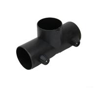 T-Piece Air Distribution 60 mm/75 mm for Heating Air Conditioning - Robust Connector with Flap for Motorhome Ventilation Pipe Round Duct Black (75 mm-T)