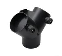 T-Piece Air Distribution 60 mm/75 mm for Heating Air Conditioning - Robust Connector with Flap for Motorhome Ventilation Pipe Round Duct Black (60 mm-Y)