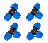 T-Piece PE Pipe 25 mm x 25 mm x 25 mm Screw Connection PN16 DVGW Drinking Water Certified Pack of 4 PP Fitting for PE80 PE100 Pipes Water Pipe Plastic Garden Irrigation (T-Piece 25 mm PE Pipe