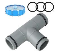 T-piece pool hose connector, pool hose connector, extension hose connection for -ground pools for 1-1/4 inch hose, replacement part for pool hose attachment for filter pumps