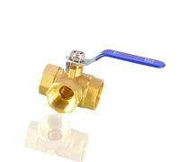 T Port Brass Flows Control Valves Three Way Operate with Levers Handle Multiple Size for Option for Fluid Applications Water Oil Control Ball Valves