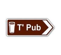 T' Pub British Metal Direction Arrow Street Sign (New - Right pointing, 30x10cm)