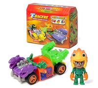 T-RACERS Colour Rush series - Car and surprise collectible driver. Car can be disassembled into its parts and has interchangeable pieces to mix & match