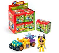T-RACERS Glow Race Series - Full set of T-Racers. Collectible surprise cars and drivers. Cars can be taken apart piece by piece, and parts are interchangeable
