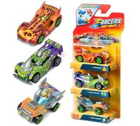 T-RACERS Mix ´N RACE 3 Pack - Pack of 3 collectible cars. Each car can be split in two with interchangeable parts and wheels. Pack 1/12
