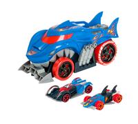 T-Racers Mix 'N Race Squad Launcher Shark - A shark truck that transforms into a launcher. Includes 2 exclusive cars, a vehicle launching area and an area for transporting 2 vehicles