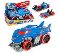 T-Racers Mix 'N Race Squad Launcher Shark - A shark truck that transforms into a launcher. Includes 2 exclusive cars, a vehicle launching area and an area for transporting 2 vehicles