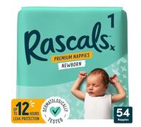 T Rascals Premium Baby Diapers - Comfortable & Leak-Proof Newborn Diaper for Babies 3-5 kg - Soft & Gentle Diapers Size 1 - Pack of 54 Count