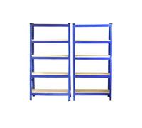 2pk Heavy Duty Racking 5 Tier Steel Garage Storage Shelving 75cm Warehouse
