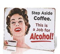 T-ray Step Aside Coffee Vintage Retro Tin Sign Funny Humour 50's Girls Metal Poster