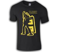 T.Rex Band Silhouette Graphic T-Shirt, Black with Yellow Print (UK, Alpha, S, Regular, Regular, Black)