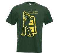 T.Rex Band Silhouette Graphic T-Shirt, Black with Yellow Print (UK, Alpha, XL, Regular, Regular, Bottle Gren)