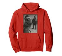 T Rex Bigfoot Selfie North Pole Christmas Dinosaur Pullover Hoodie