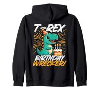 T-Rex Birthday Wrecker Funny Dino Party Zip Hoodie