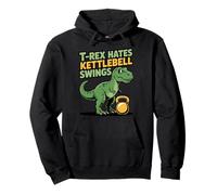 T-rex Bodybuilding Lifting Gym Lovers Dinosaur Kettlebell Pullover Hoodie