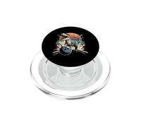 T Rex Bowling Strike Dinosaur Retro Sunset PopSockets PopGrip for MagSafe