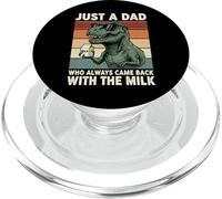 T-Rex Dad Who Always Came Back With The Milk Retro Sunset PopSockets PopGrip for MagSafe
