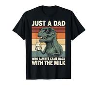 T-Rex Dad Who Always Came Back with The Milk Retro Sunset T-Shirt