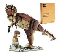 T-Rex Dino Building Set with Nest & Baby Poseable 539Pcs Home Office Decor | LUXEBLOCKS T-Rex dinosaur diorama: nest with hatchling, movable joints, home office decor, collectible gift for adults 14+.