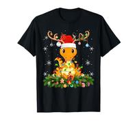 T-Rex Dino Christmas Lights Reindeer Santa Hat Adult & Kids T-Shirt
