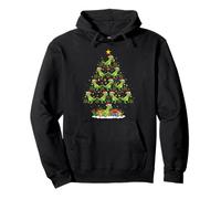 T-Rex Dino Christmas Tree Lights Santa Funny Dinosaur Xmas Pullover Hoodie
