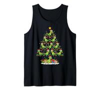 T-Rex Dino Christmas Tree Lights Santa Funny Dinosaur Xmas Tank Top