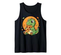 T-Rex Dino Pizza Lover Fun Dinosaur Eating Pizza Slice Tank Top