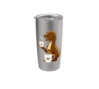 T-Rex Dino with Coffee Stainless Steel Insulated Tumbler