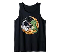 T-Rex Dinosaur Astronaut Bonfire Camping Crescent Moon Tank Top