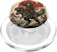 T-Rex Dinosaur Cat Japanese Sunset Dino Japan Retro Art PopSockets PopGrip for MagSafe