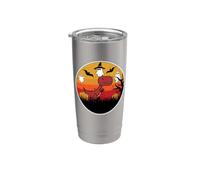 T-Rex Dinosaur Dino Pumpkin Patch Bat Ghost Cute Trex T Rex Stainless Steel Insulated Tumbler