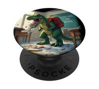 T-Rex Dinosaur Eating Homework - Cool Funny School Graphic PopSockets Adhesive PopGrip