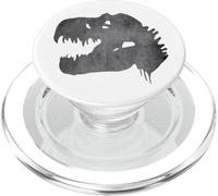 T-Rex Dinosaur Fossil Skeleton Head (Charcoal Logo Design) PopSockets PopGrip for MagSafe