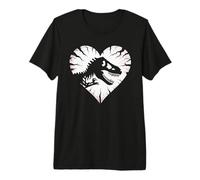 T-Rex Dinosaur Fossil Skeleton Heart Valentines Day Bones Premium T-Shirt