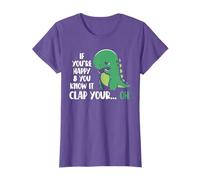 T-Rex Dinosaur Funny If You're Happy & You Know It Clap Your T-Shirt
