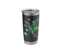 T-Rex Dinosaur in the Outer Space Astronaut Alien Stainless Steel Insulated Tumbler