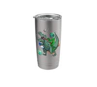 T-Rex Dinosaur in the Outer Space Astronaut Alien Stainless Steel Insulated Tumbler