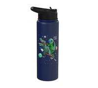 T-Rex Dinosaur in the Outer Space Astronaut Alien Stainless Steel Insulated Water Bottle