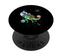 T-Rex Dinosaur In the Outer Space Astronaut Sloth PopSockets Adhesive PopGrip